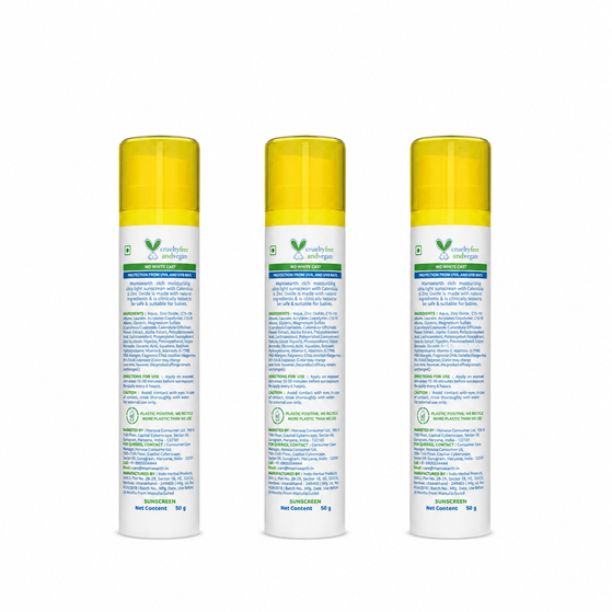 Mamaearth Baby Rich Moisturizing Ultra Light Sunscreen - 50g (Pack of 3)