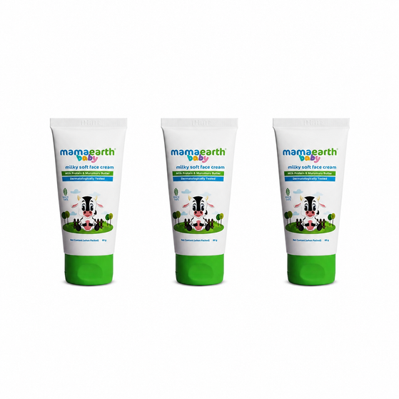 Milky Soft Face Cream With Murumuru Butter for Babies, 60g (Pack of 3)