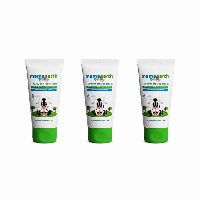Milky Soft Face Cream With Murumuru Butter for Babies, 60g (Pack of 3)