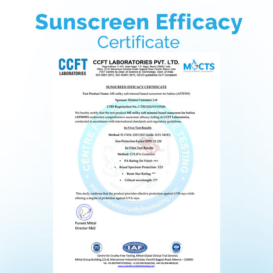 Milky Soft Mineral Baby Sunscreen SPF 30 tube back view