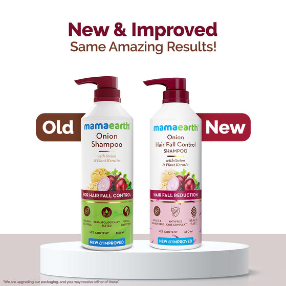 Onion Shampoo for Hair Fall Control and Hair Growth with Onion & Plant Keratin - 650 ml