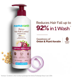 Onion Shampoo with Onion & Plant Keratin for Hair Fall Control - 400ml