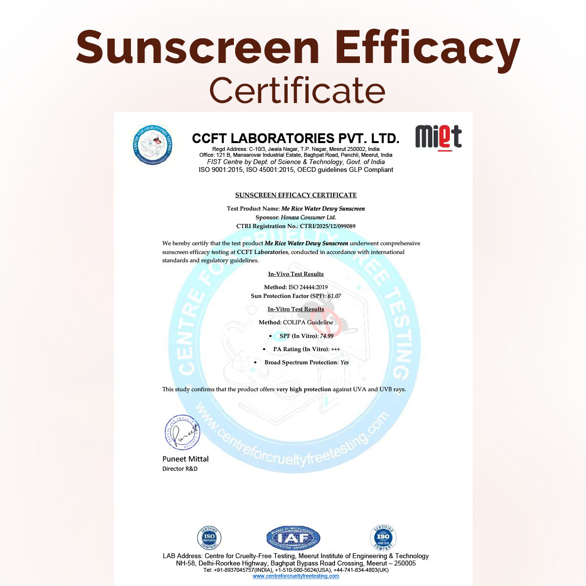 Mamaearth Rice Water Dewy Sunscreen with SPF 50 & PA++++ - 50g