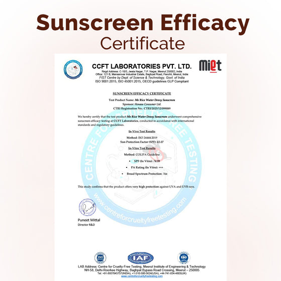 Mamaearth Rice Water Dewy Sunscreen with SPF 50 & PA++++ - 80g (Pack of 2)