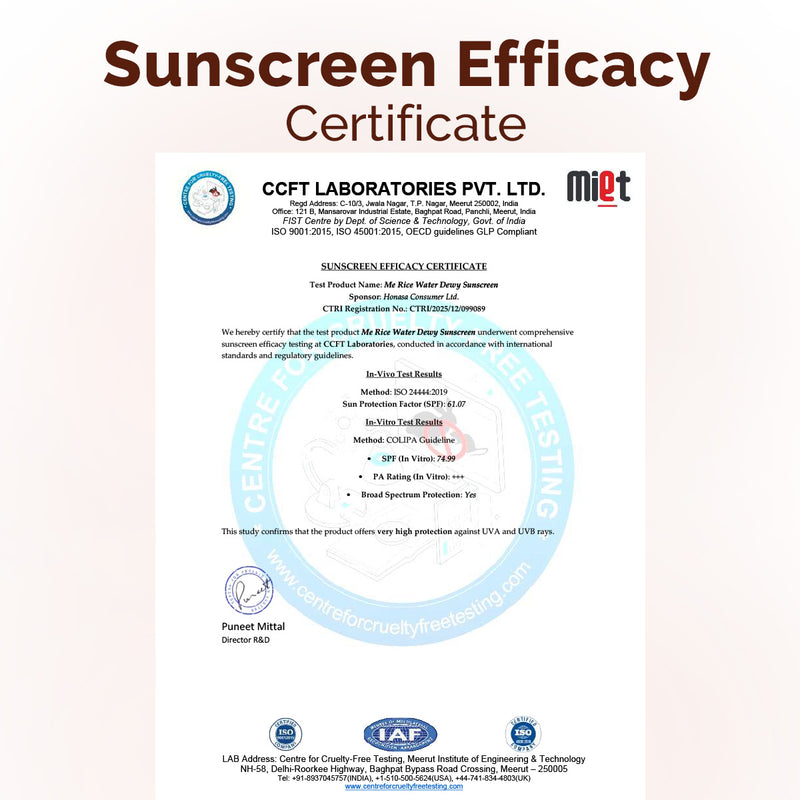 Mamaearth Rice Water Dewy Sunscreen with SPF 50 & PA++++ - 50g