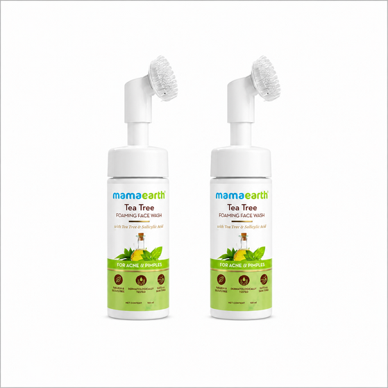 Tea Tree Foaming Face Wash with Tea Tree and Salicylic Acid for Acne and Pimples - 150ml (Pack of 2)