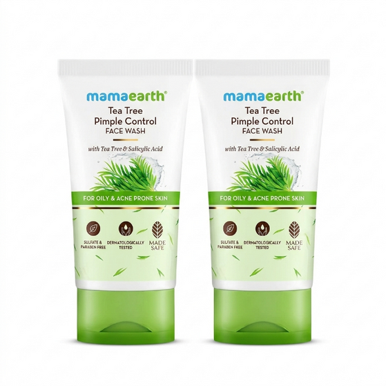 Tea Tree Pimple Control Face Wash with Tea Tree & Salicylic for Oily & Acne-Prone Skin - 150ml (Pack of 2)