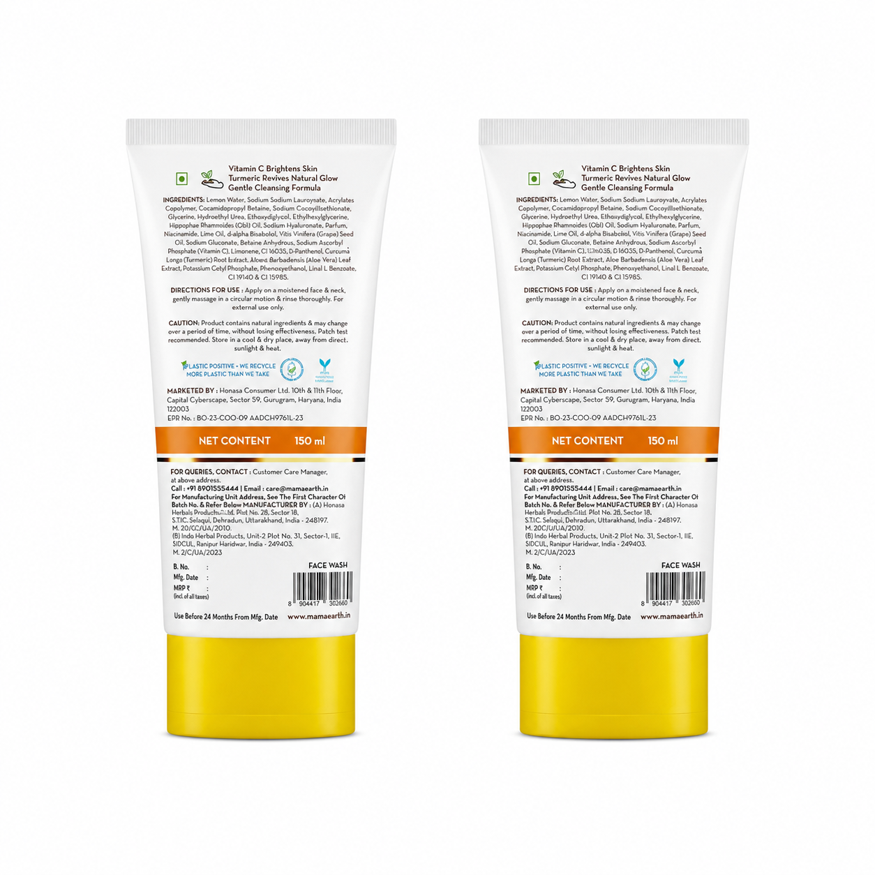 Vitamin C Face Wash with Vitamin C and Turmeric – 150ml (Pack of 2)