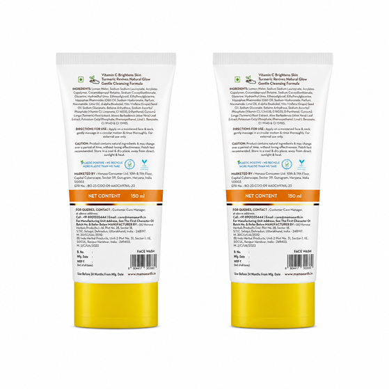 Vitamin C Face Wash with Vitamin C and Turmeric – 150ml (Pack of 2)