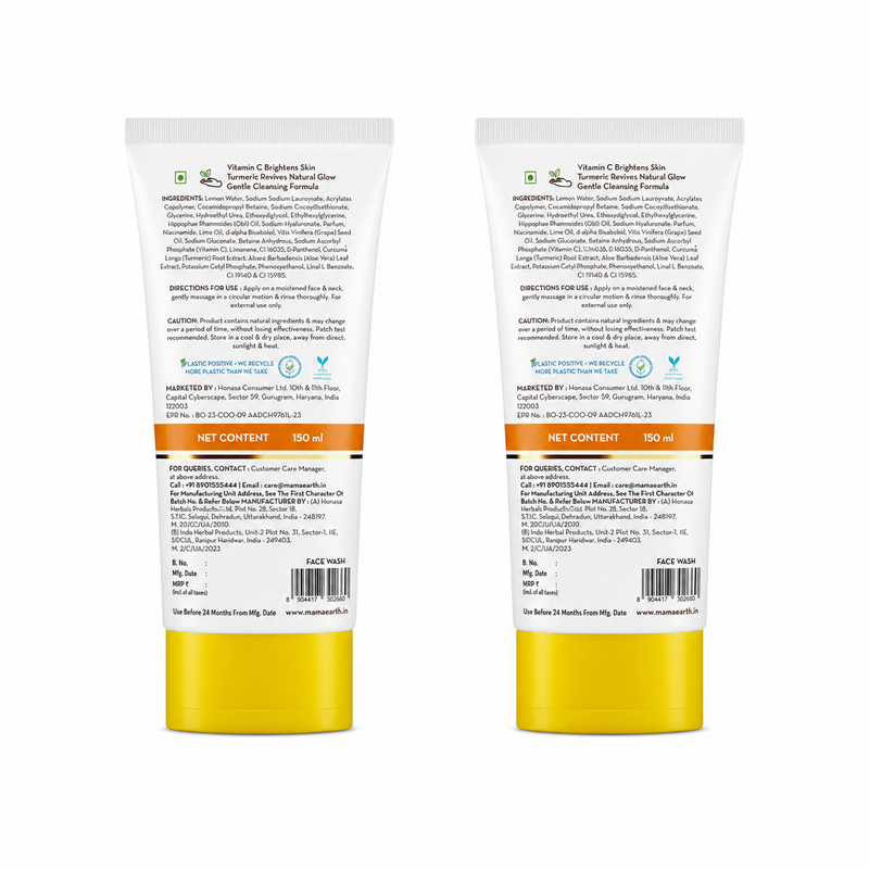 Vitamin C Face Wash with Vitamin C and Turmeric – 150ml (Pack of 2)
