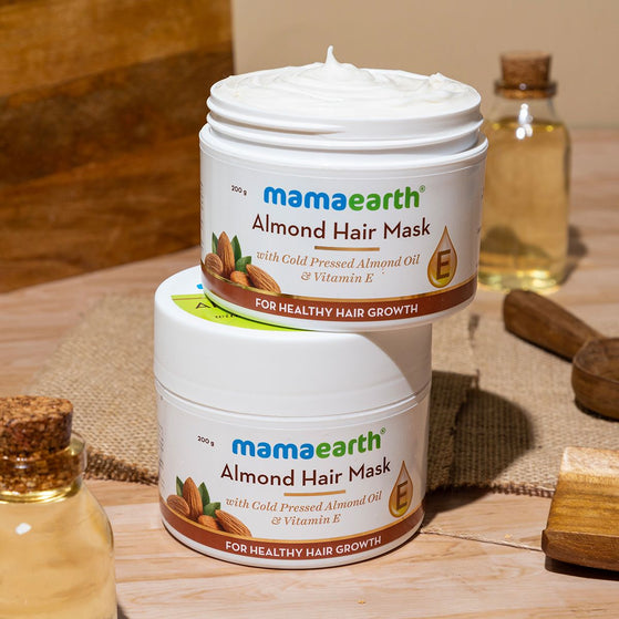 Mamaearth Almond Hair Mask with Cold Pressed Almond Oil & Vitamin E for Healthy Hair Growth- 200 g