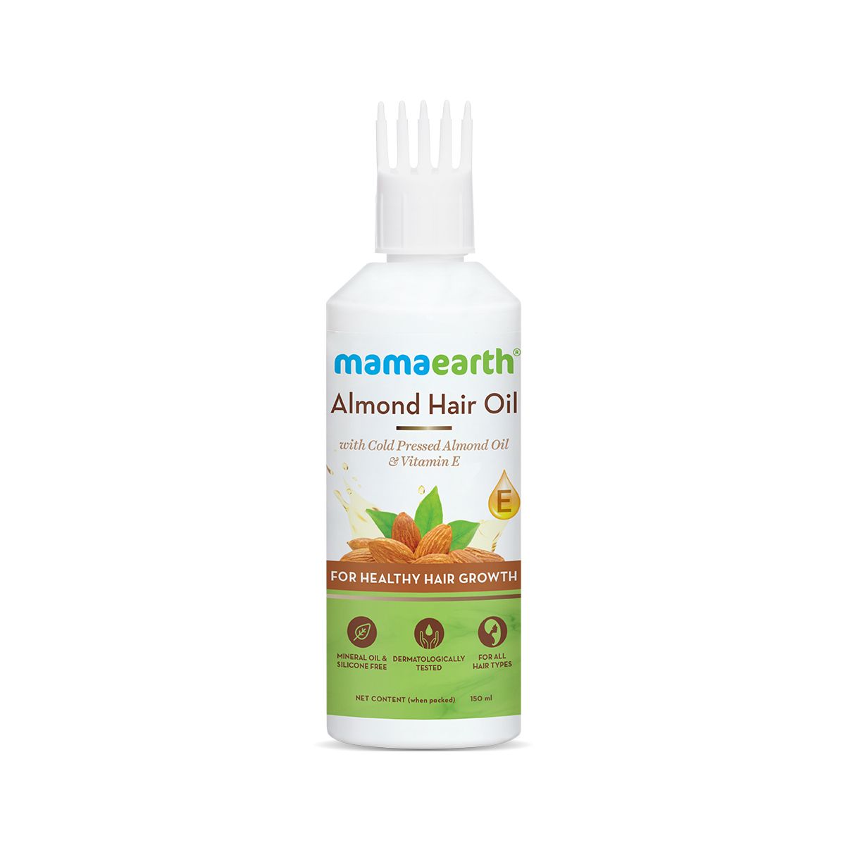 Almond Hair Oil with Cold Pressed Almond Oil & Vitamin E for Healthy Hair Growth - 150 ml