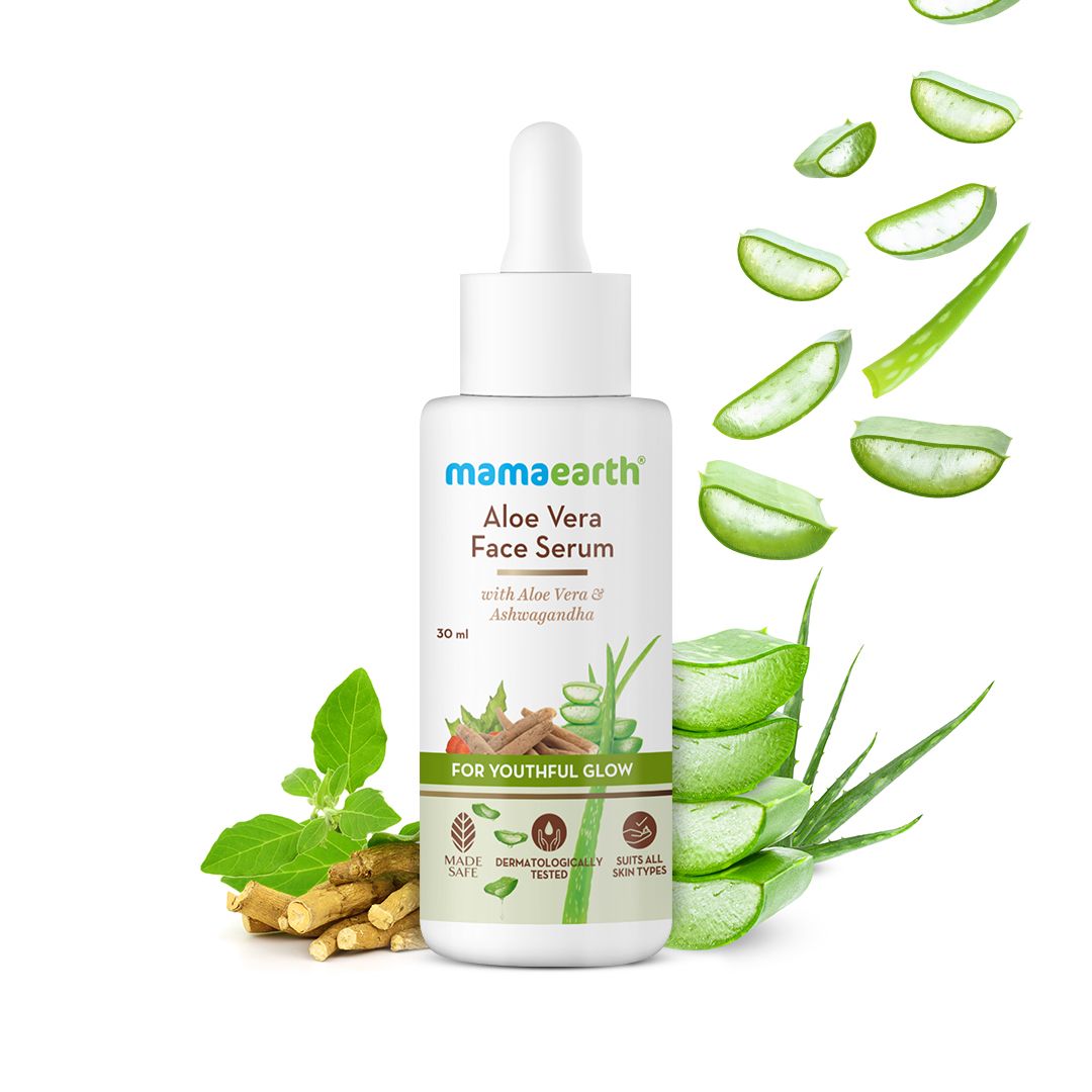Mamaearth Aloe Vera Face Serum with Rice Water and Niacinamide for Glass Skin, 100 ml