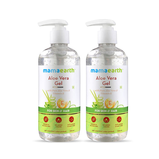 Aloe Vera Gel with Pure Aloe Vera & Vitamin E for Skin and Hair - 300 ml (Pack of 2)
