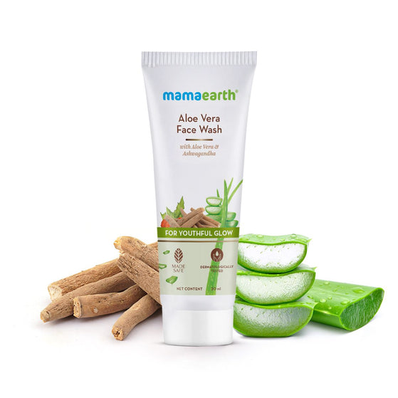 Aloe Vera Face Wash with Aloe Vera & Ashwagandha for a Youthful Glow - 20ml