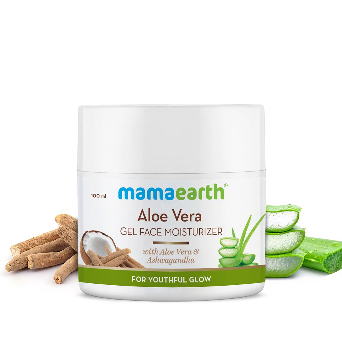 Mamaearth Aloe Vera Gel Face Moisturizer with Rice Water and Niacinamide for Glass Skin, 100 ml