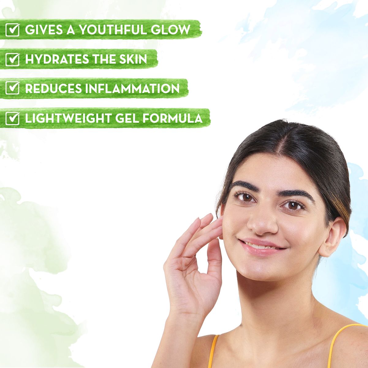 Aloe Vera Gel Face Moisturizer with Aloe Vera & Ashwagandha for a Youthful Glow - 15g