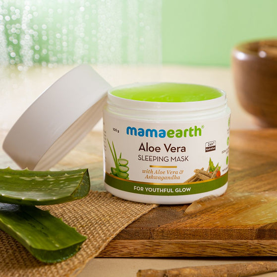 Aloe Vera Sleeping Mask with Aloe Vera & Ashwagandha for a Youthful Glow - 100 g
