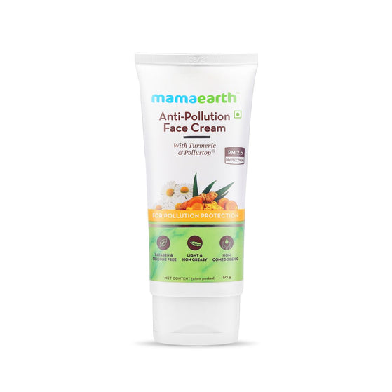 Anti-Pollution Daily Face Cream, for Dry and Oily Skin, with Turmeric and Pollustop For a Bright Glowing Skin - 80ml