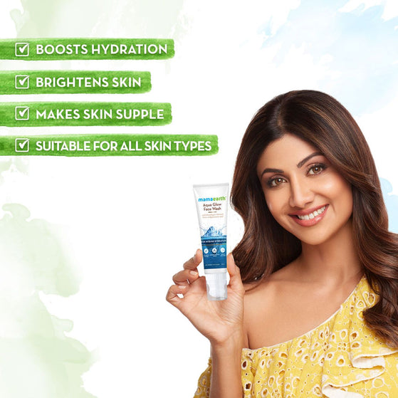 aqua glow face wash boosts hydration