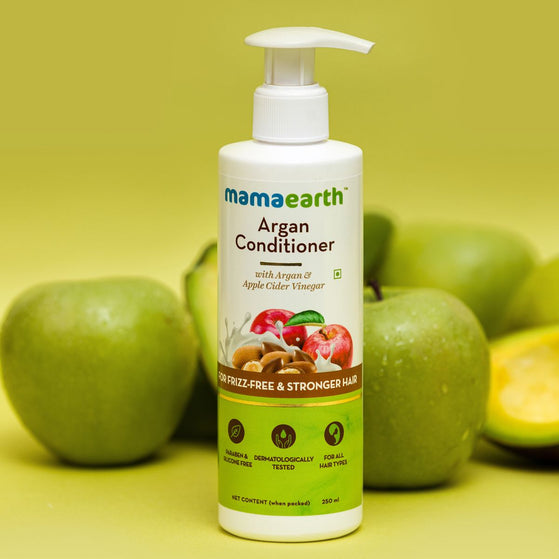Argan Conditioner with Argan and Apple Cider Vinegar for Frizz-Free and Stronger Hair - 250ml