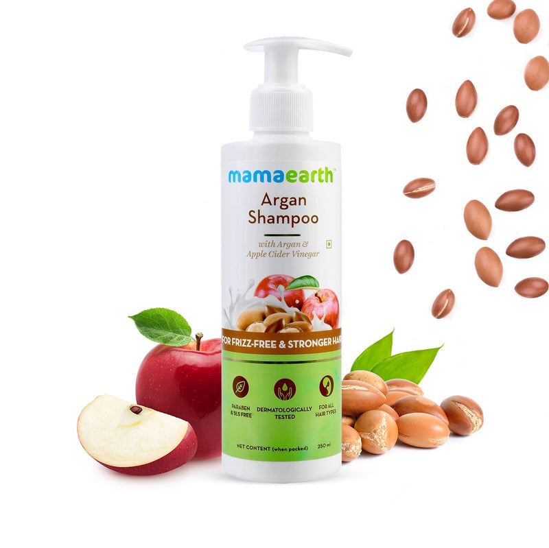 Argan Shampoo with Argan and Apple Cider Vinegar for Frizz-free and Stronger Hair - 250 ml