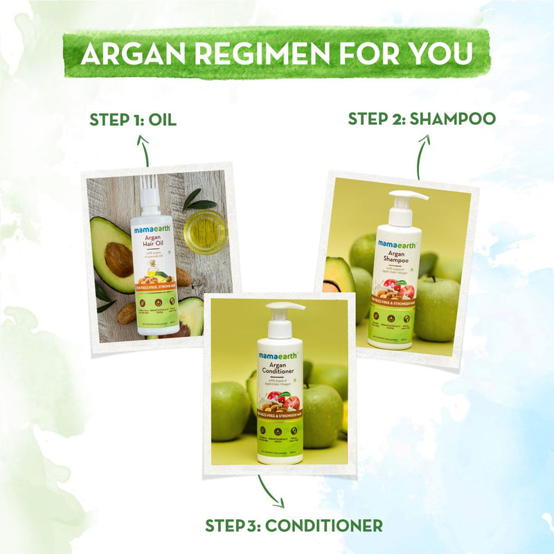 Argan Shampoo with Argan and Apple Cider Vinegar for Frizz-free and Stronger Hair - 250 ml