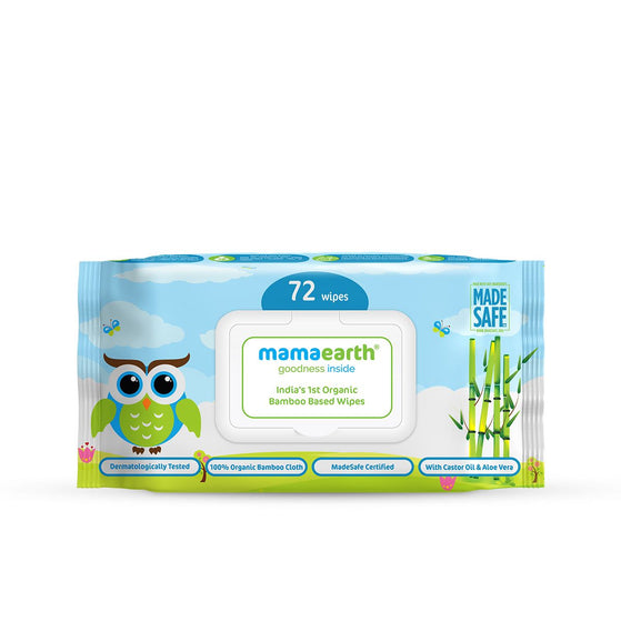 Organic Bamboo Based Baby Wipes - Pack of 3 (72x3)