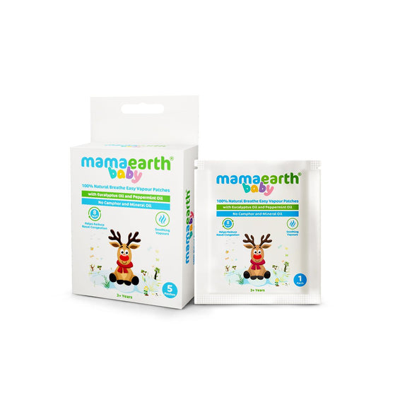 Baby 100% Natural Breathe Easy Vapour Patches with Eucalyptus Oil & Peppermint Oil - 5 pcs