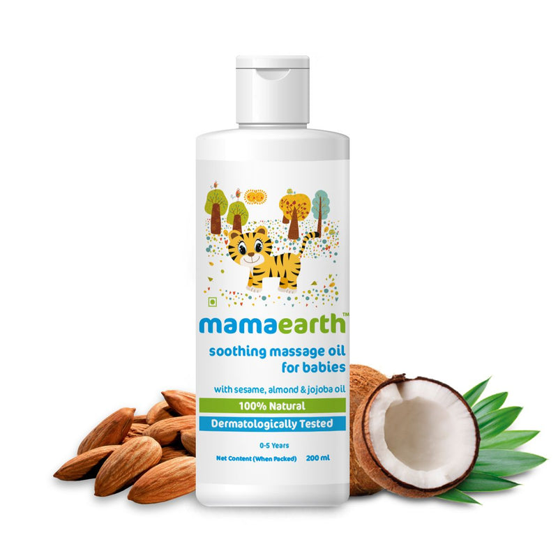 Soothing Massage Oil for Babies with Sesame, Almond and Jojoba Oil - 200ml