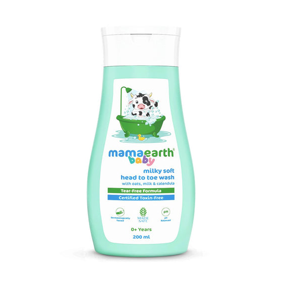 Milky Soft Head to Toe Wash With Oats, Milk, and Calendula  for Babies- 200 ml