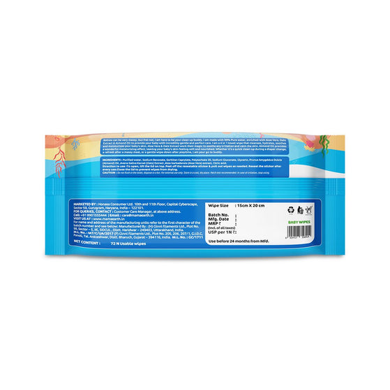 Mamaearth Baby 99% Pure Water Gentle Towel Wipes - 72 pcs