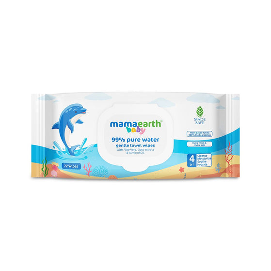 Mamaearth Baby 99% Pure Water Gentle Towel Wipes - 72 pcs