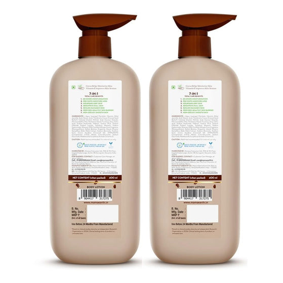 Mamaearth Cocoa Rich Moisturizing Body Lotion with Cocoa Butter & Vitamin E for Intense Moisturization - 400 ml (Pack of 2)