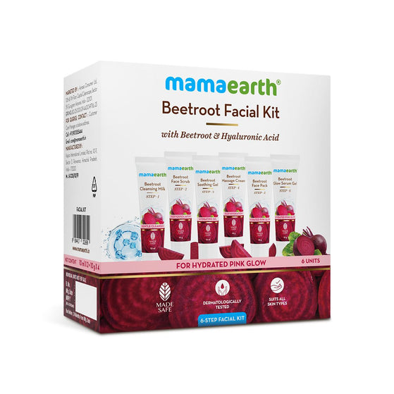 Beetroot Hydraful Facial Kit with Beetroot & Hyaluronic Acid - 2*10 ml + 4*10 g