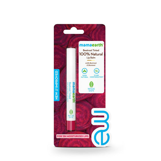 Beetroot Tinted 100% Natural Lip Balm with Beetroot & Beeswax for 12h Moisturized Lips -2 g