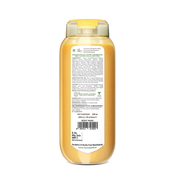 Ubtan Moisturizing Body Wash with Turmeric & Saffron for Tan Removal - 250 ml + 25 ml Extra