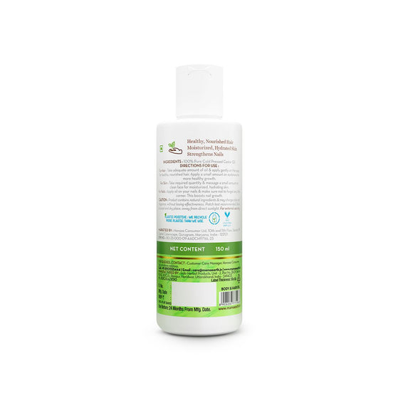 Castor Oil with 100% Pure Cold Pressed Castor Oil For Skin, Hair & Nails - 150 ml