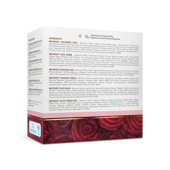 Beetroot Hydraful Facial Kit with Beetroot & Hyaluronic Acid - 2*10 ml + 4*10 g