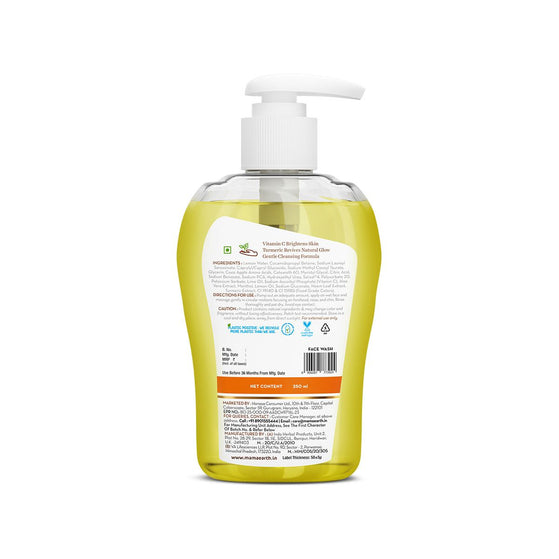 Vitamin C face wash 250ml bottle back label