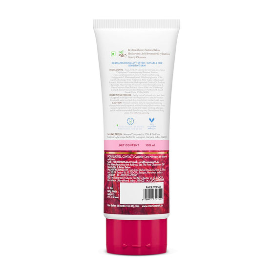 Mamaearth beetroot face wash back packaging