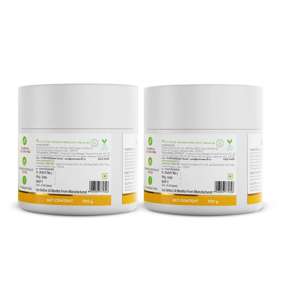 Ubtan Face Mask with Saffron and Turmeric for Skin Brightening and Tan Removal - 100g (Pack of 2)