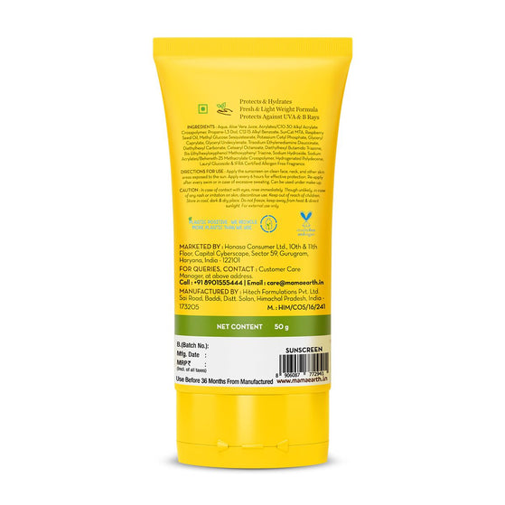 HydraGel Indian Sunscreen SPF 50 tube back view