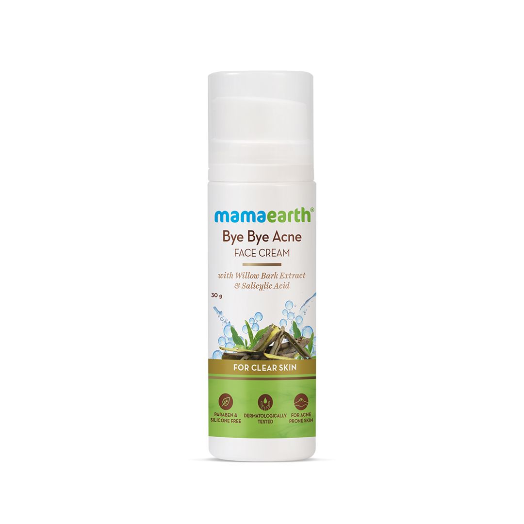 Bye Bye Acne Face Cream with Willow Bark Extract & Salicylic Acid For Clear Skin – 30 g