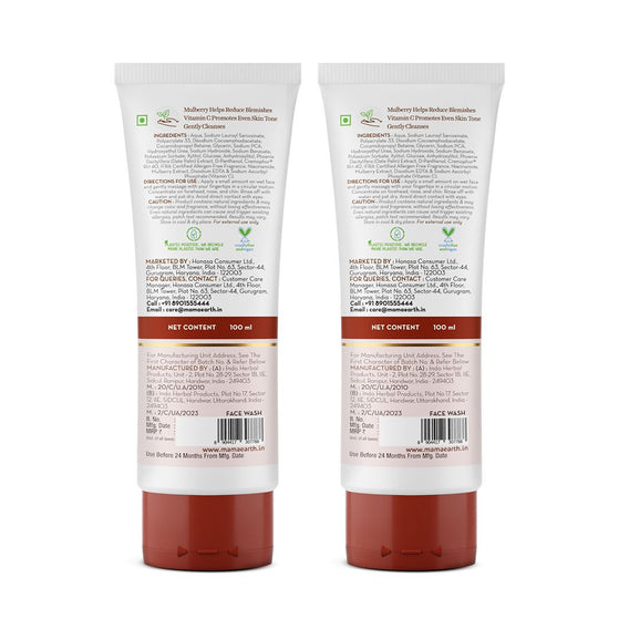 Bye Bye Blemishes* Face Wash with Mulberry and Vitamin C for Even Skin Tone - 100 ml (Pack of 2)