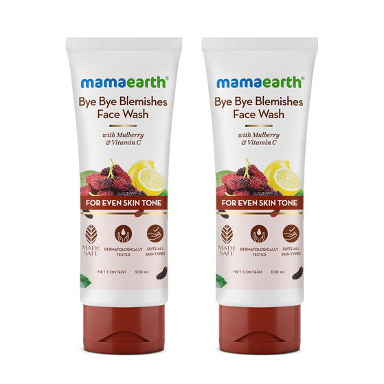 Bye Bye Blemishes* Face Wash with Mulberry and Vitamin C for Even Skin Tone - 100 ml (Pack of 2)