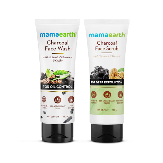 Charcoal Face Wash and Scrub Combo - 100ml + 100ml