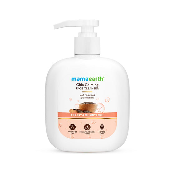 Chia Calming Face Cleanser with Chia Seed & Ceramides for Dry & Sensitive Skin - 180 ml