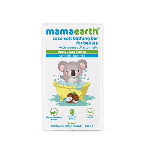 Coco Soft Bathing Bar for Babies with Coconut Oil & Turmeric for Babies - Pack of 2*75g