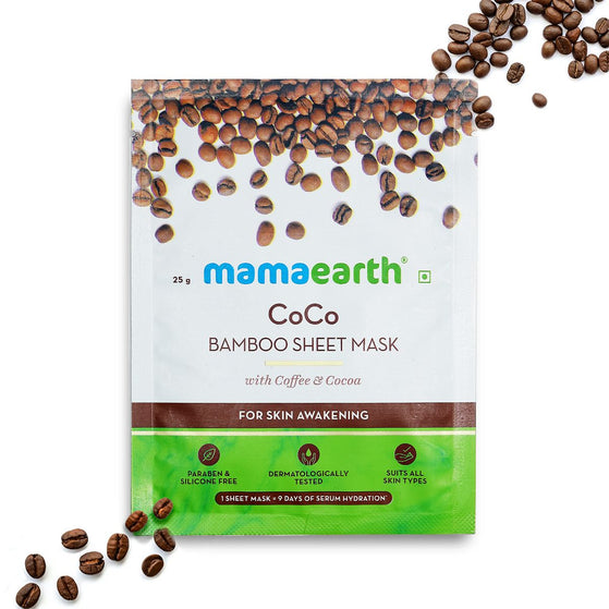 CoCo Bamboo Sheet Mask with Coffee and Cocoa for Skin Awakening - 25 g